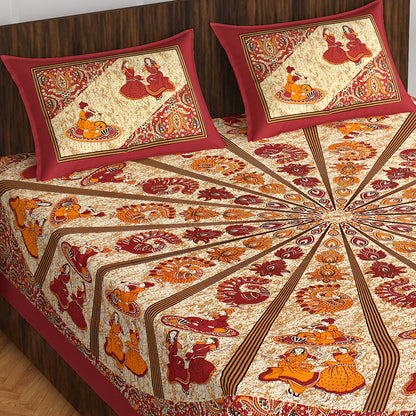 Trendy Bedsheet 100% Cotton Bedsheet 280-TC Cotton Queen Size Bedsheet With 2 Pillow Cover www.jaipurtohome.com