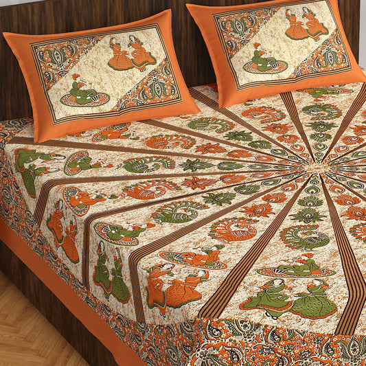 Trendy Bedsheet 100% Cotton Bedsheet 280-TC Cotton Queen Size Bedsheet With 2 Pillow Cover www.jaipurtohome.com