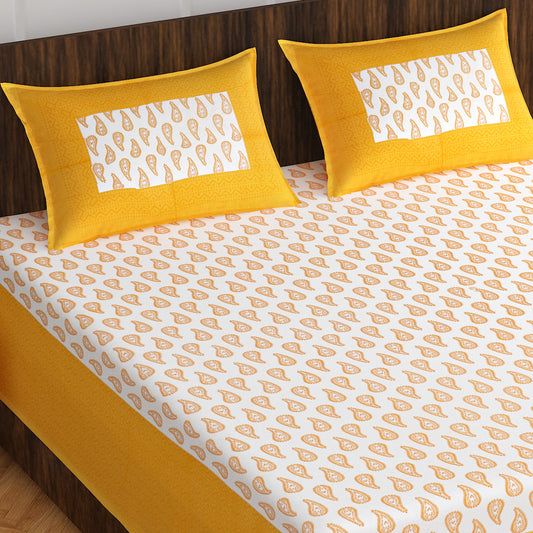 Trendy Bedsheet 100% Cotton Bedsheet 280-TC Cotton Queen Size Bedsheet With 2 Pillow Cover www.jaipurtohome.com