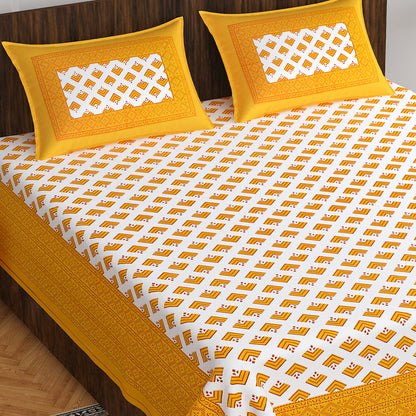 Trendy Bedsheet 100% Cotton Bedsheet 280-TC Cotton Queen Size Bedsheet With 2 Pillow Cover www.jaipurtohome.com