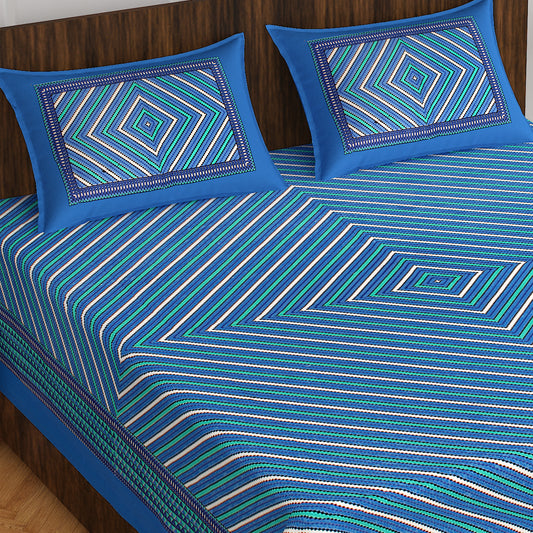 Trendy Bedsheet 100% Cotton Bedsheet 280-TC Cotton Queen Size Bedsheet With 2 Pillow Cover www.jaipurtohome.com