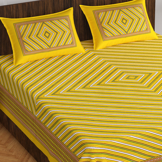 Trendy Bedsheet 100% Cotton Bedsheet 280-TC Cotton Queen Size Bedsheet With 2 Pillow Cover www.jaipurtohome.com