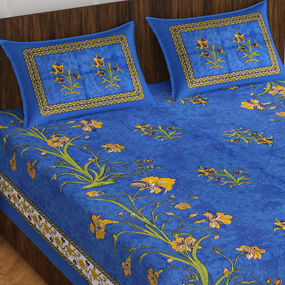 Trendy Bedsheet 100% Cotton Bedsheet 280-TC Cotton Queen Size Bedsheet With 2 Pillow Cover www.jaipurtohome.com