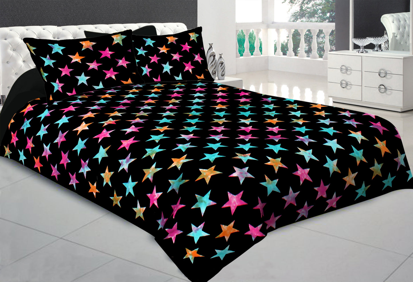 Autoloom Tye Dye 100% Cotton king Size Bedsheet With 2 Pillow Cover www.jaipurtohome.com