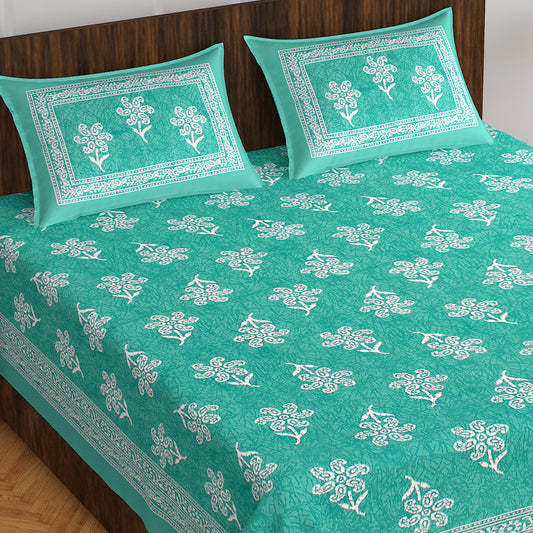 Rajasthani Trendy Bedsheet 100% Cotton Bedsheet 280-TC Cotton Queen Size Bedsheet With 2 Pillow Cover www.jaipurtohome.com