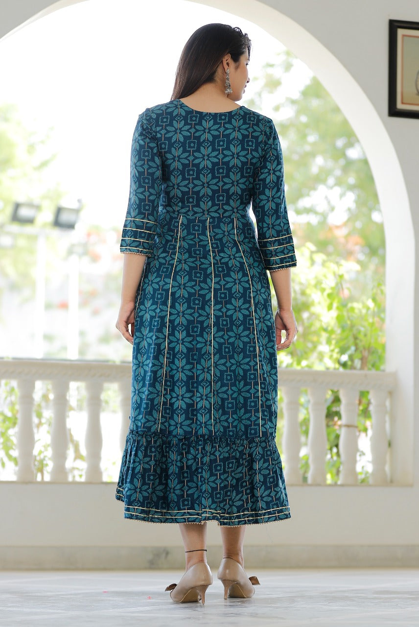 ✨ Most Comfortable✨ Full Length Flared Anarkali Gown www.jaipurtohome.com