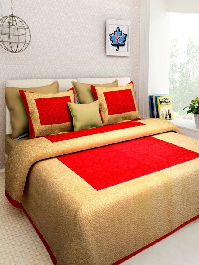 Jaipuriya 100% Cotton Bedsheet 240 -TC Cotton King Size 2 Bedsheet With 4 Pillow Cover - Bedsheet Combo Pack www.jaipurtohome.com