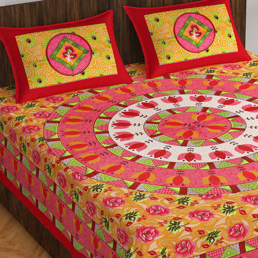 Trendy Bedsheet 100% Cotton Bedsheet 280-TC Cotton Queen Size Bedsheet With 2 Pillow Cover www.jaipurtohome.com